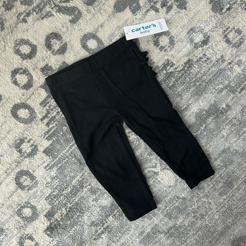 NWT Carters 9m Baby Black Ruffle Butt Pants